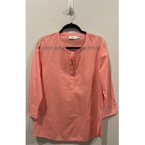 VINEYARD VINES 3/4 Sleeve Tunic Tangerine Blouse